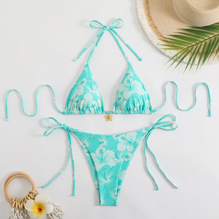 Damen Triangel-Bikini mit verspieltem Floral-Design Drune