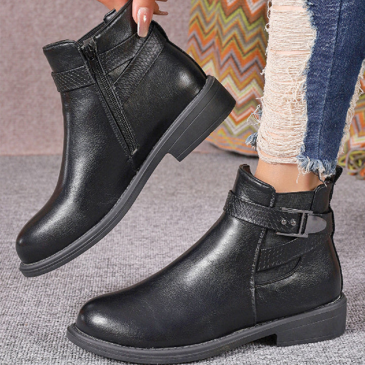Damen modische Stiefeletten mit elegantem Reißverschluss und schickem Komfortdesign Drune