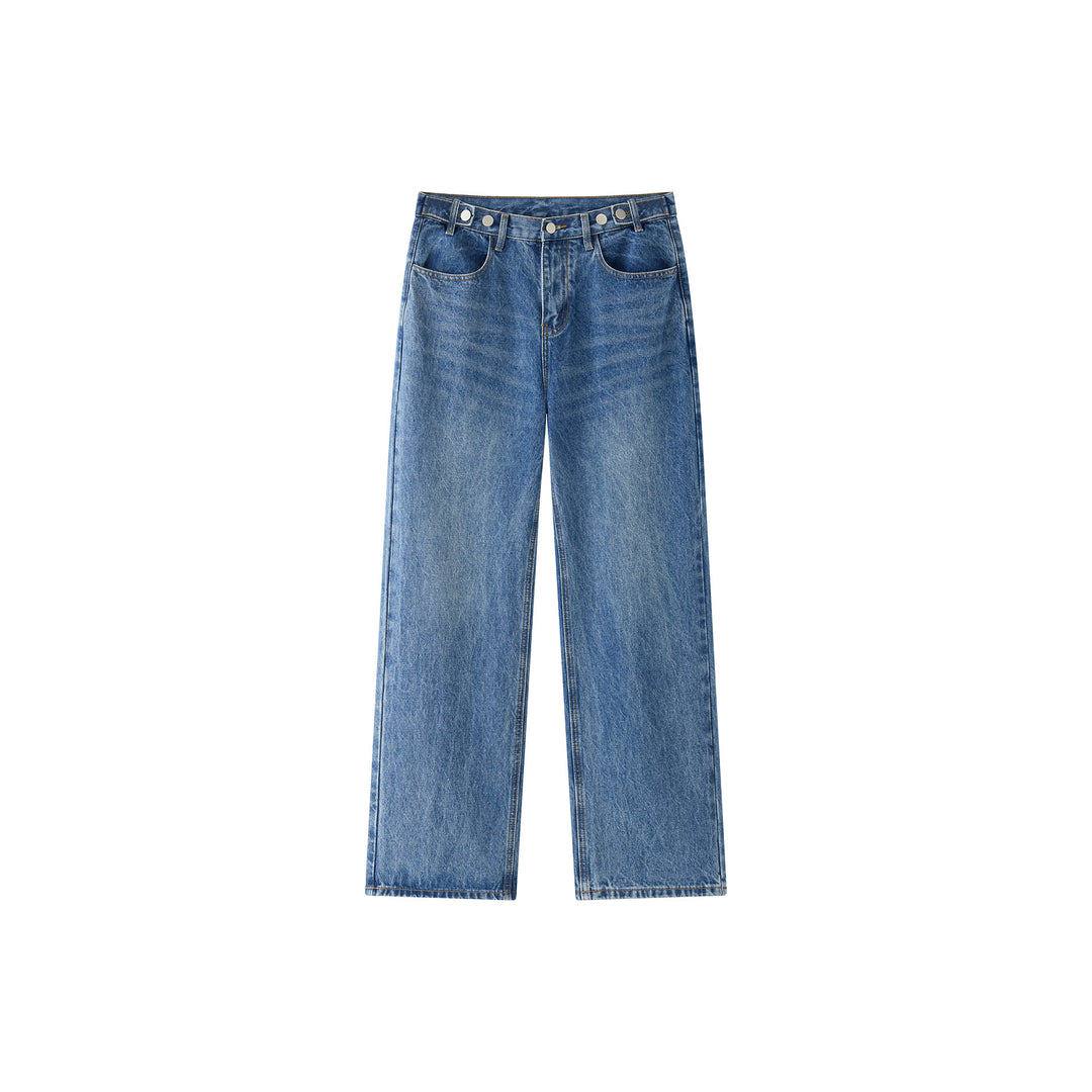Damen Relaxte Vintage-Denim Baggy-Jeans mit hohem Bund und extra weitem Bein Drune