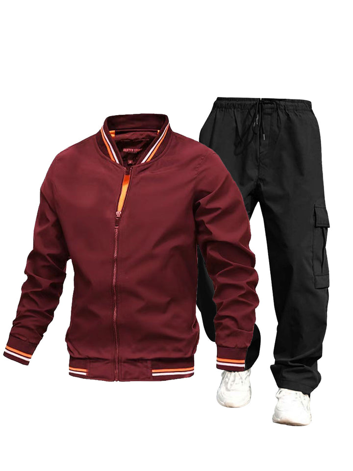 Herren Sportliche Jacke und Cargo-Hose Set Drune