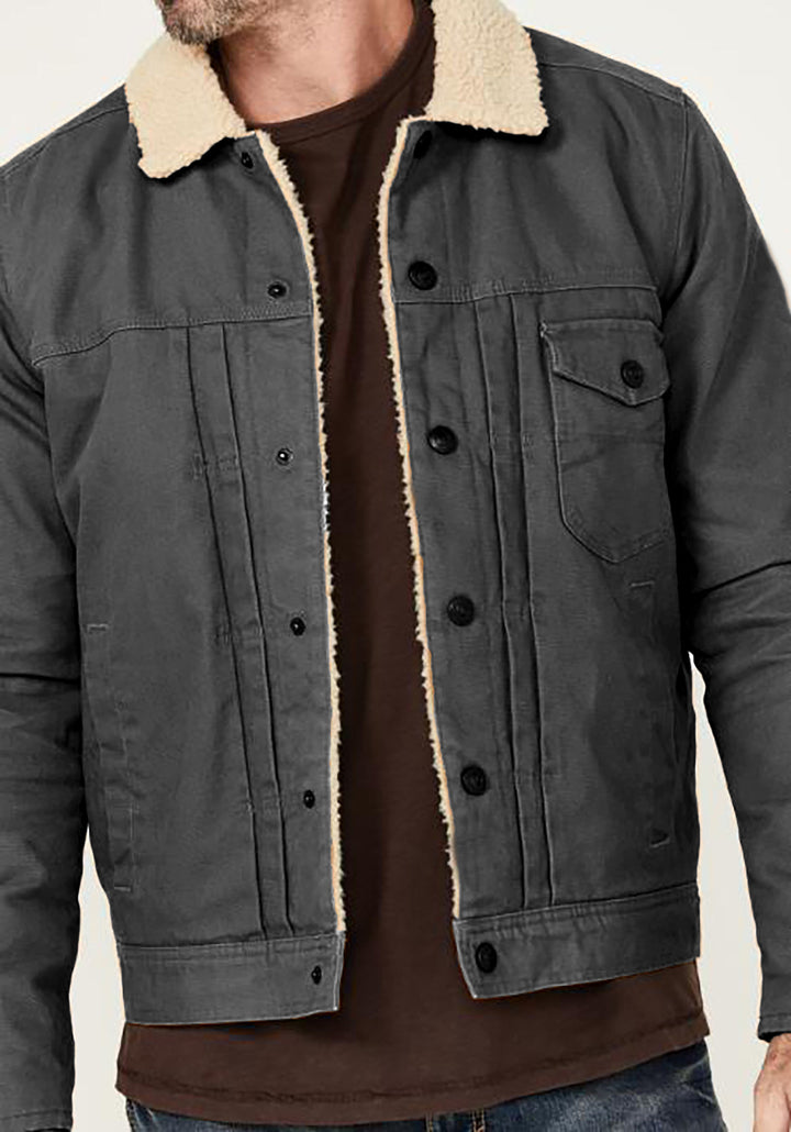 Herren Fleecegefütterte Denimjacke Drune