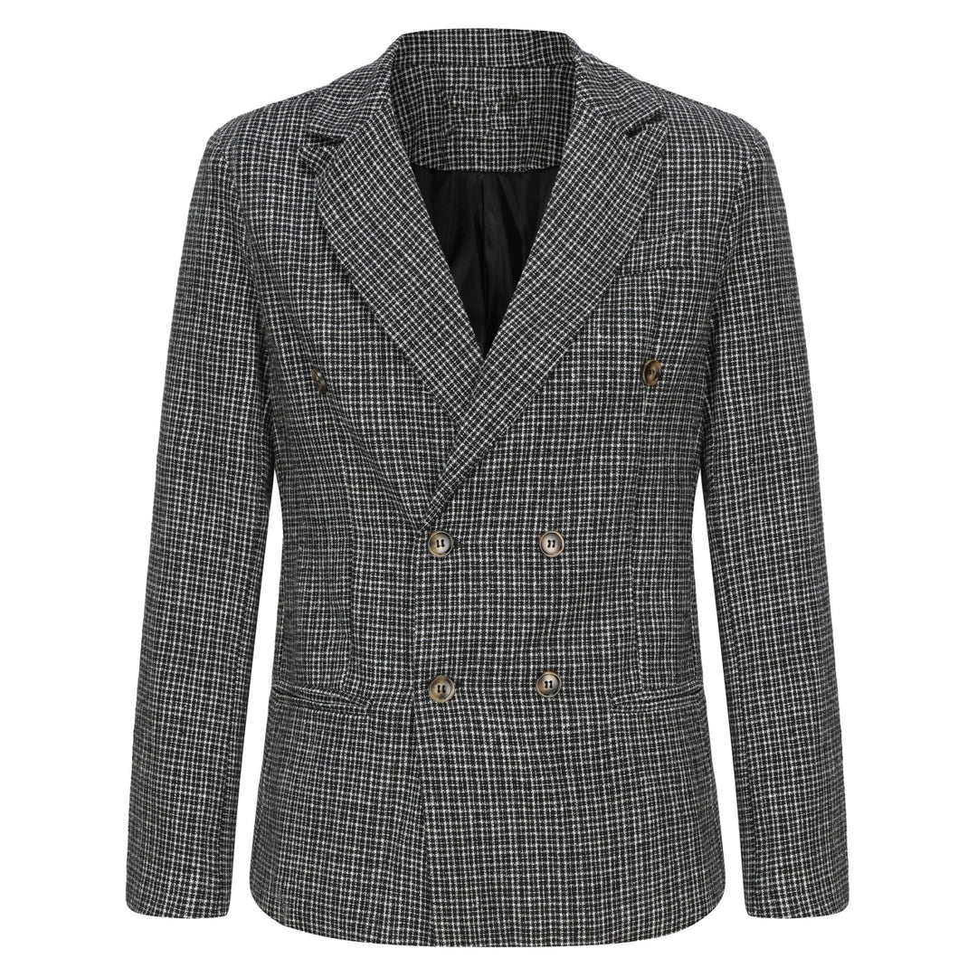 Herren Doppelreihiges Tweed-Sakko mit markantem Revers und taillierter Silhouette Drune