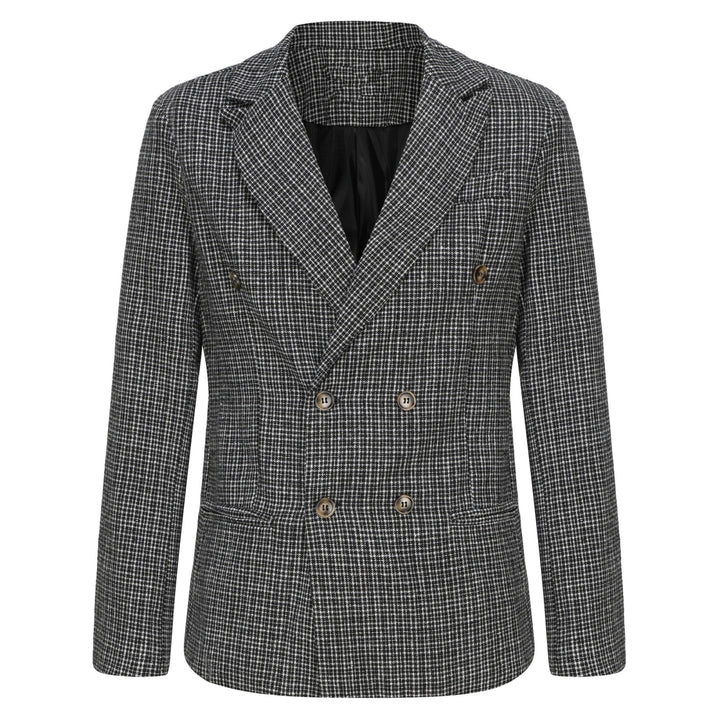 Herren Doppelreihiges Tweed-Sakko mit markantem Revers und taillierter Silhouette Drune