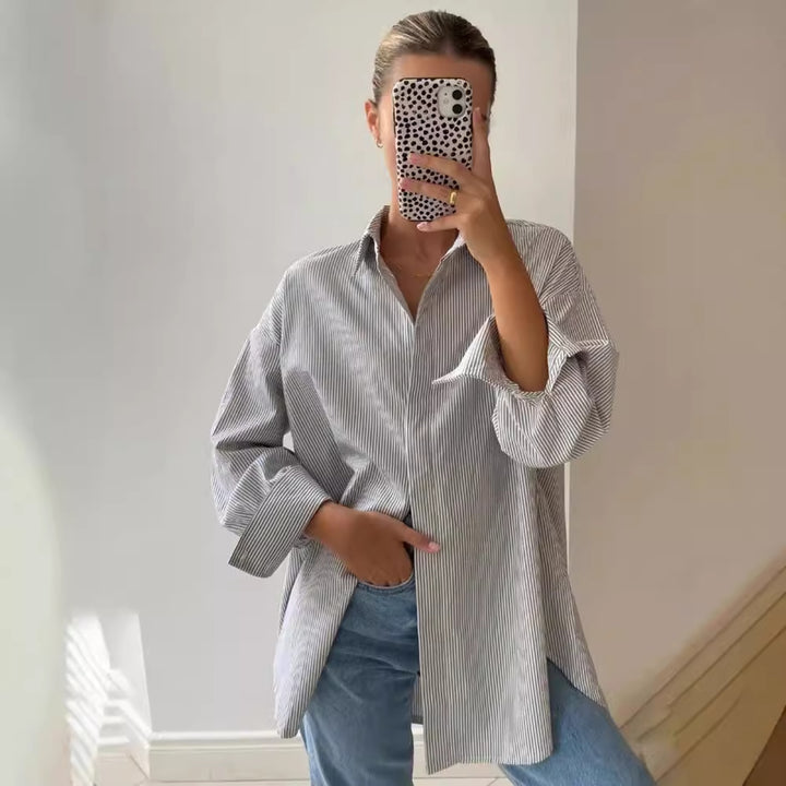 Damen Oversized Hemdbluse Drune