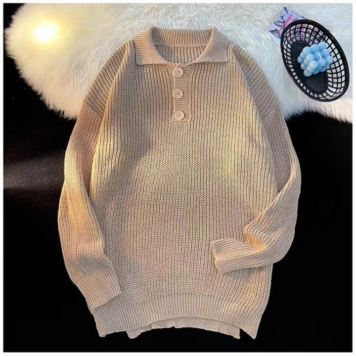 Damen Gemütlicher Strickpullover mit Knopfleiste Drune