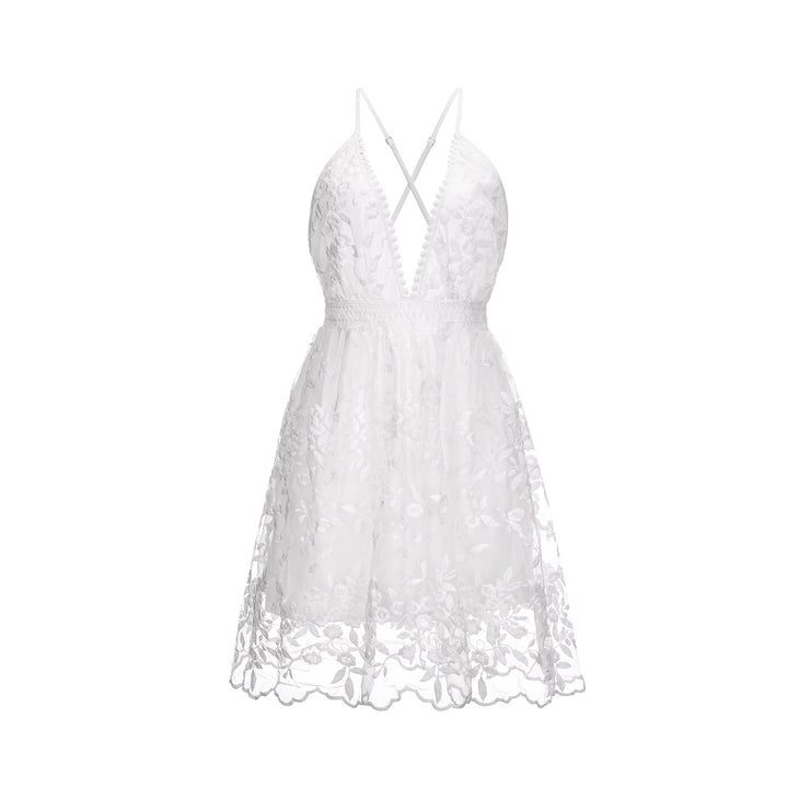 Damen Strandkleid mit zarten Stickereien Drune