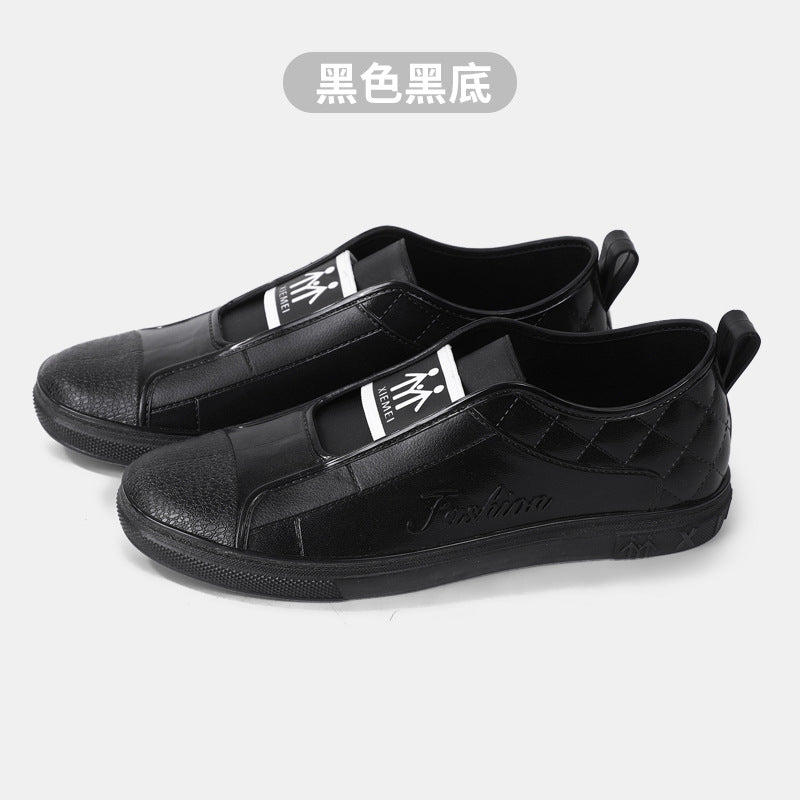 Damen Lässige Slip-On Sneaker in Lederoptik mit gesteppter Fersenpartie und kontrastierter Gummisohle Drune