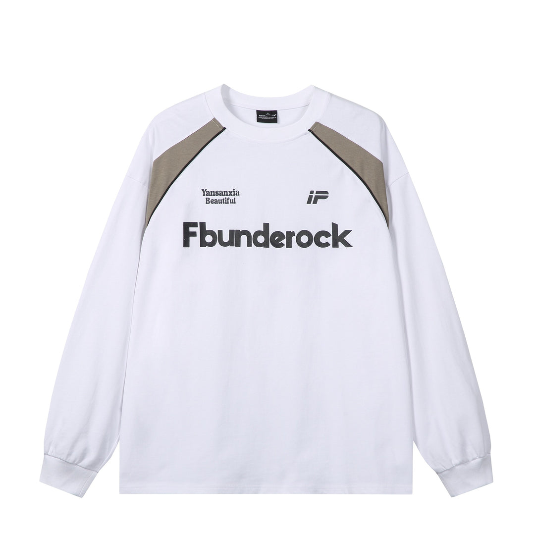 Unisex Oversize-Sweatshirt mit Raglan-Kontrasteinsätzen und großflächigem Frontprint Drune