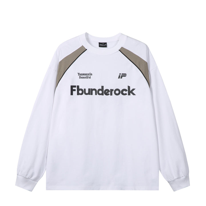 Unisex Oversize-Sweatshirt mit Raglan-Kontrasteinsätzen und großflächigem Frontprint Drune