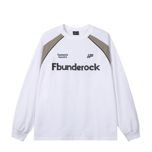Unisex Oversize-Sweatshirt mit Raglan-Kontrasteinsätzen und großflächigem Frontprint Drune