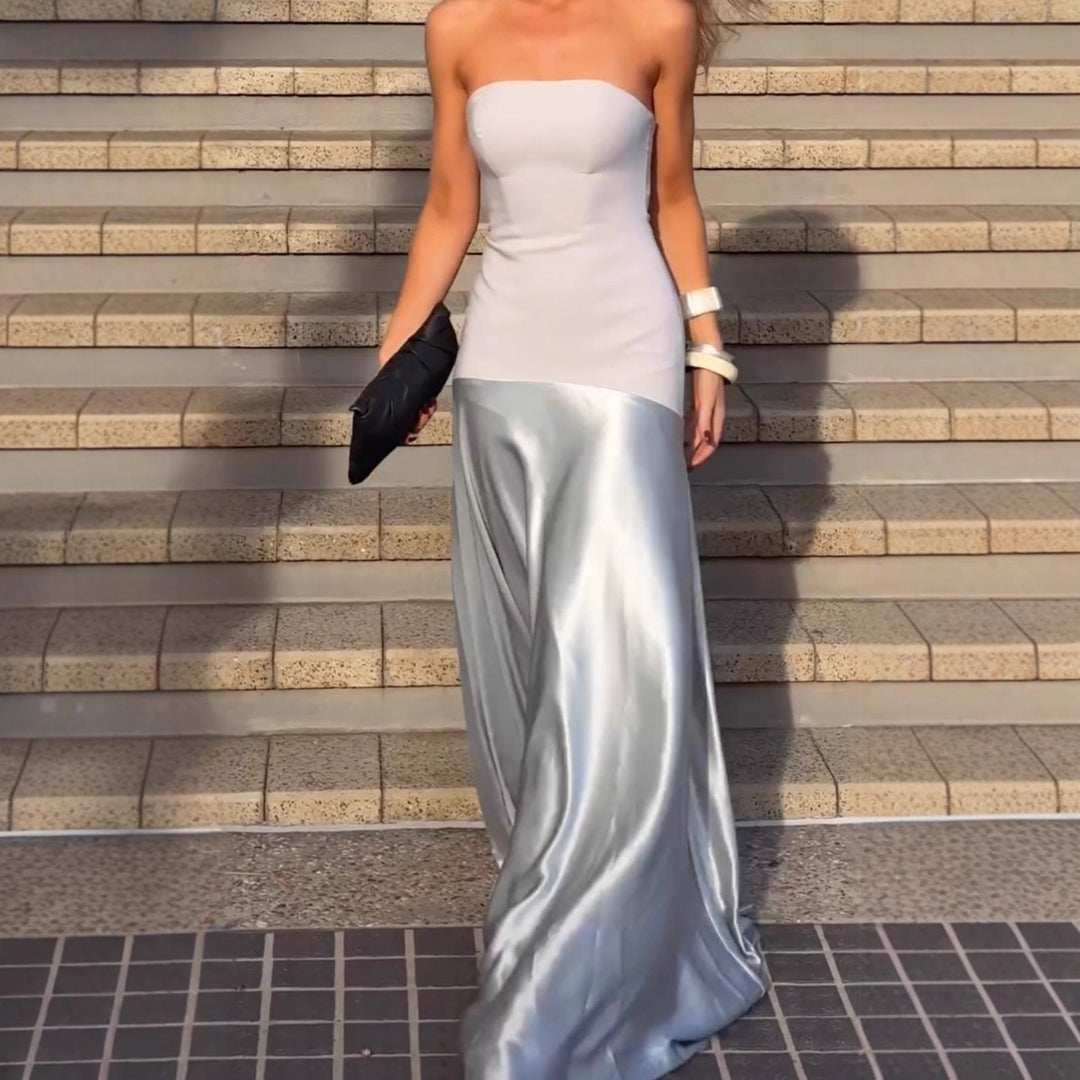 Damen Abendkleid mit eleganter Passform und schimmerndem Rock Drune