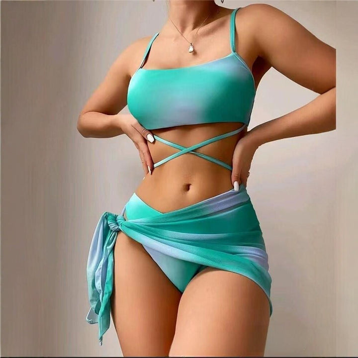 Damen Modischer Tankini mit drapierten Details Drune