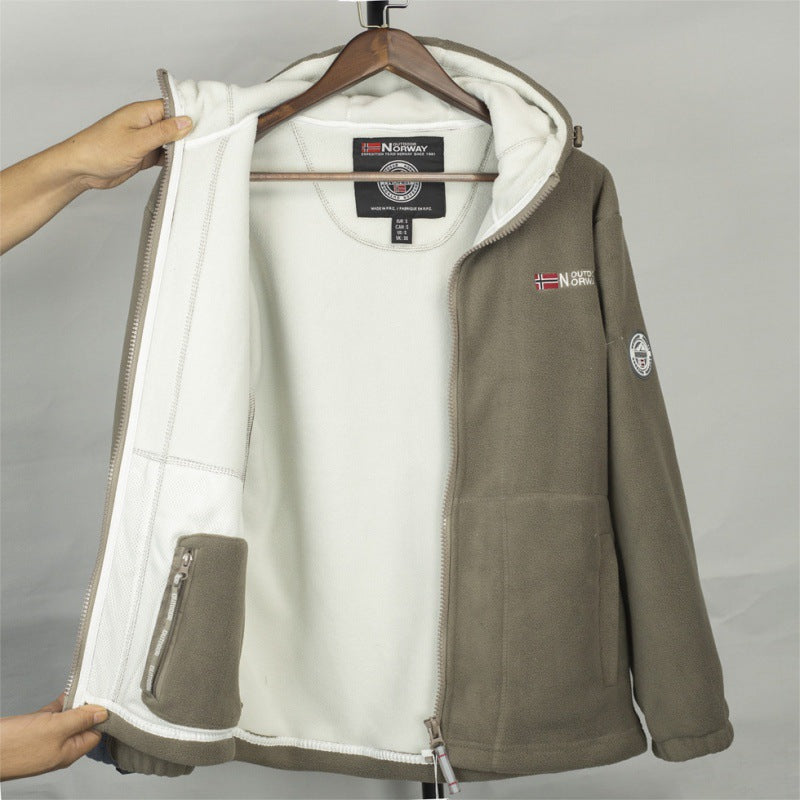 Herren Fleecejacke mit hohem Kragen und praktischen Taschen Drune