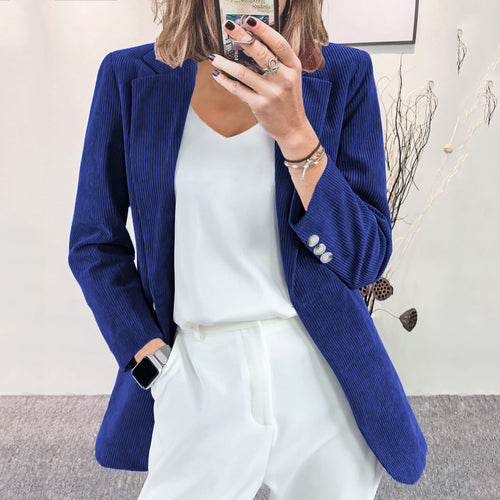 Damen elegante Blazerjacke mit Streifenmuster und modernem Schnitt Drune