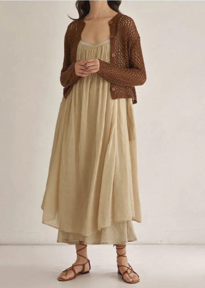 Damen Luftiges Strickcardigan mit Knöpfen Drune