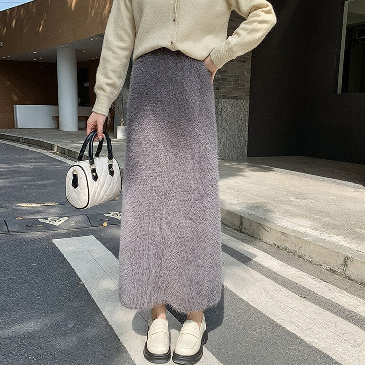 Damen Elegante Maxiskirt mit hohem Bund Drune