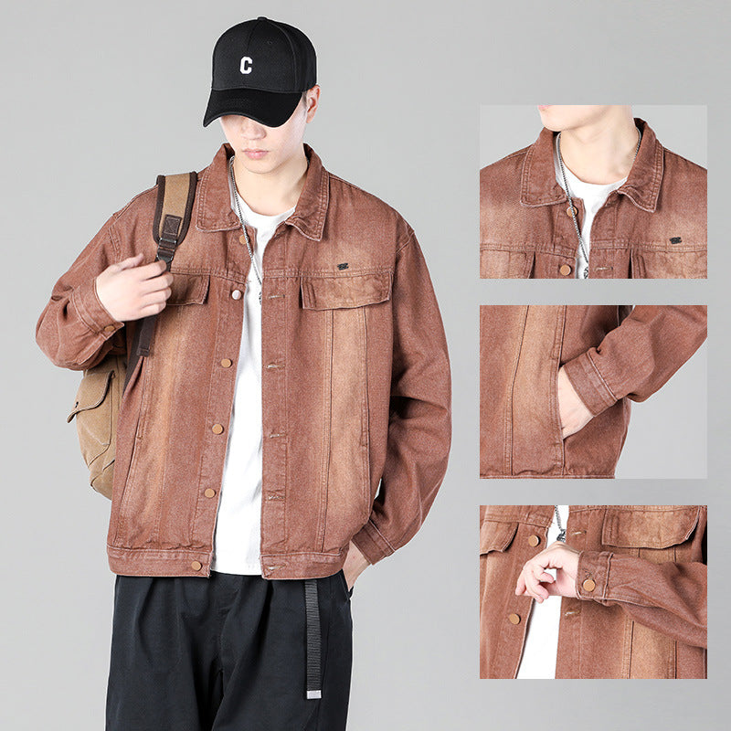 Herren modische Denimjacke mit funktionalen Taschen und lässigem Schnitt Drune