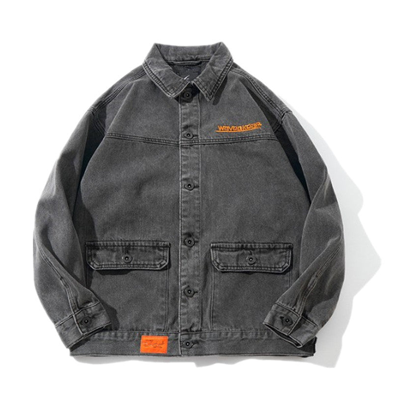 Herren Lässige Denimjacke mit modischen Akzenten Drune