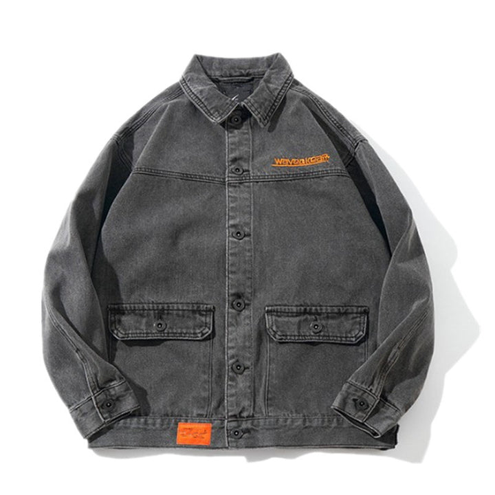 Herren Lässige Denimjacke mit modischen Akzenten Drune