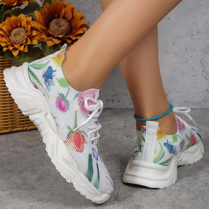 Drune | Lässige Turnschuhe Mit Blumendruck