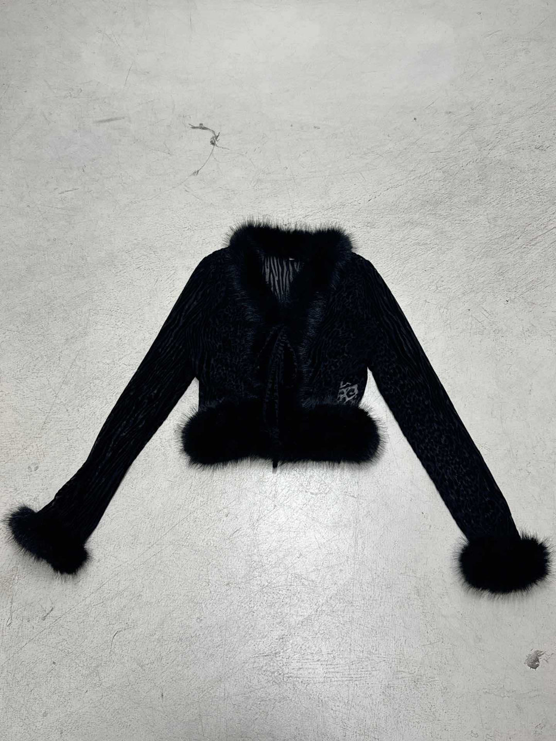 Damen eleganter Rock mit Tiermuster und luxuriösem Fellsaum Drune