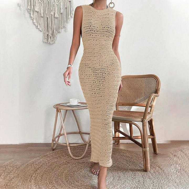 Damen langes Häkelkleid Drune