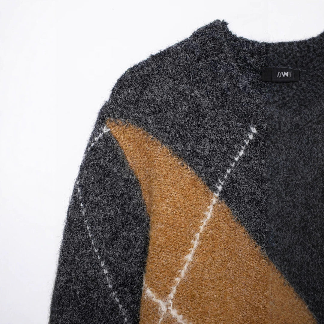 Damen Kuscheliger Pullover im modernen Rautenmuster Drune