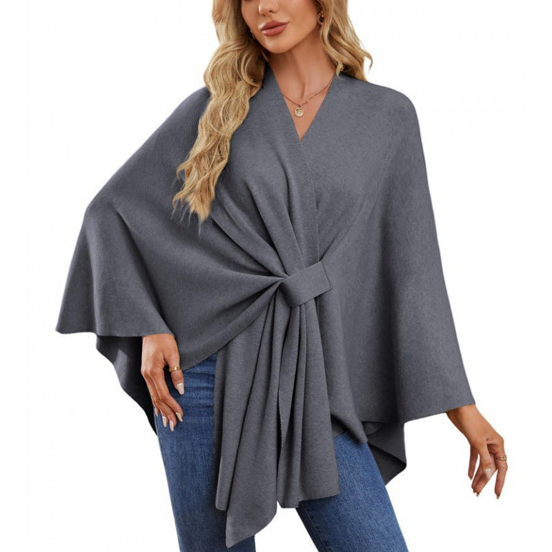 Damen modischer Wickelmantel mit trendigem Design Drune