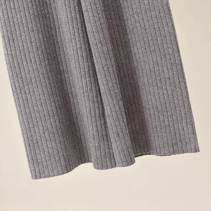 Damen Bequeme Rippstrickhose mit Kordelzug Drune