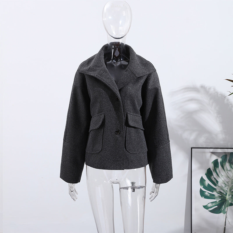 Damen Modische Oversized-Jacke aus hochwertigem Wollmix Drune