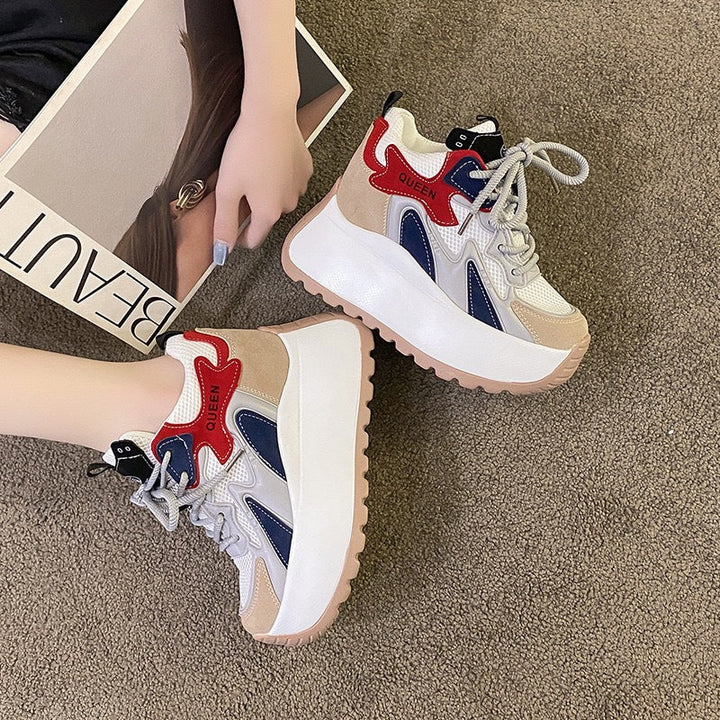 Damen Plattform Sneaker mit atmungsaktivem Mesh und sportlichem Design Drune