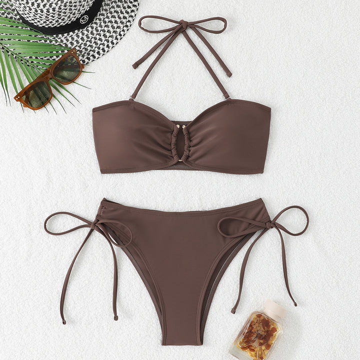 Damen Bandeau-Bikini mit verspielten Schleifen Drune