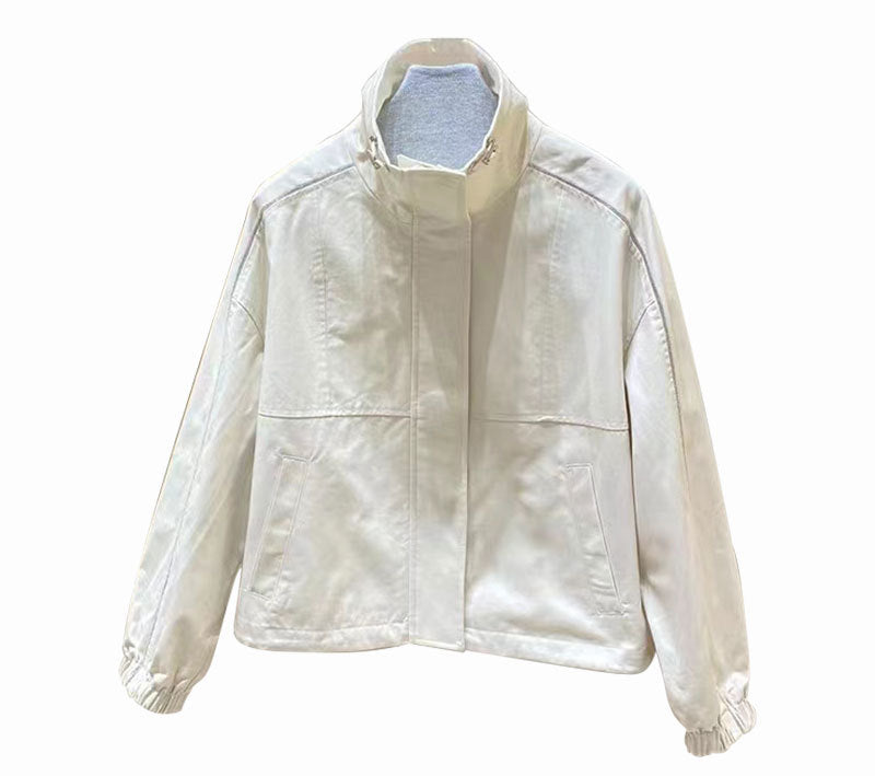 Damen Modische Freizeitjacke mit hohem Kragen Drune