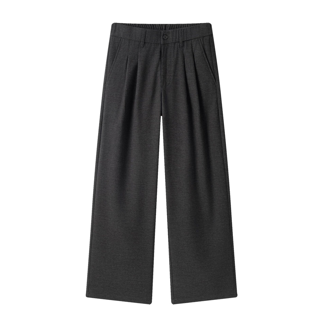 Herren Weite Bundfalten-Hose aus Wollmischung mit weitem Bein Drune
