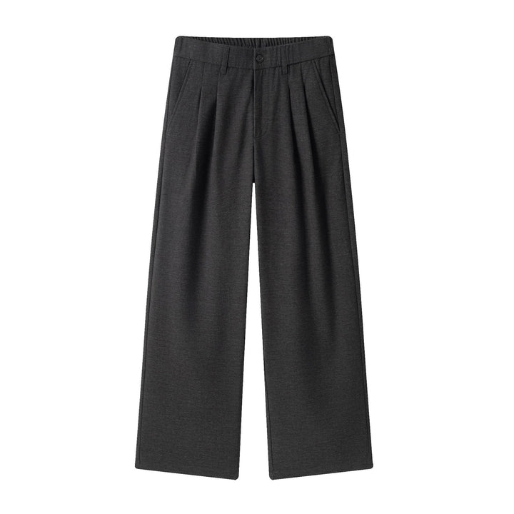 Herren Weite Bundfalten-Hose aus Wollmischung mit weitem Bein Drune