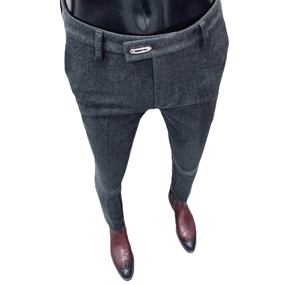 Herren nan tapered Businesshose mit elastischem Bund, verdecktem Verschluss und schmaler Schnitt Drune