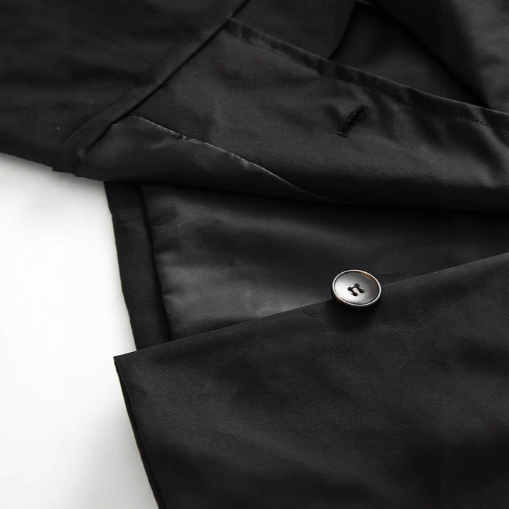 Damen Kurz geschnittener Cropped-Trenchcoat mit doppelreihiger Knopfleiste und Schulterklappen Drune