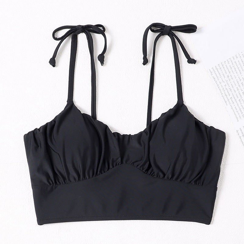 Damen Bikini-Top mit gerafftem Design und schmalen Trägern Drune