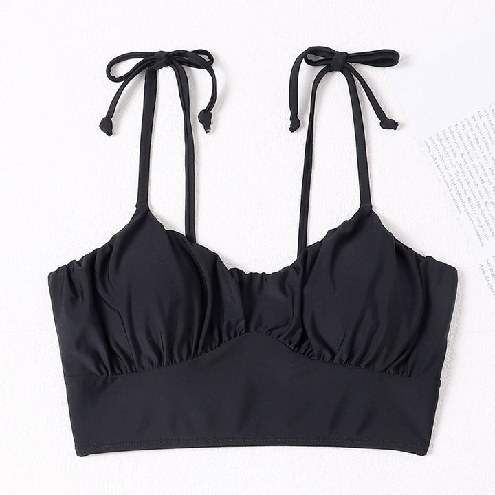 Damen Bikini-Top mit gerafftem Design und schmalen Trägern Drune