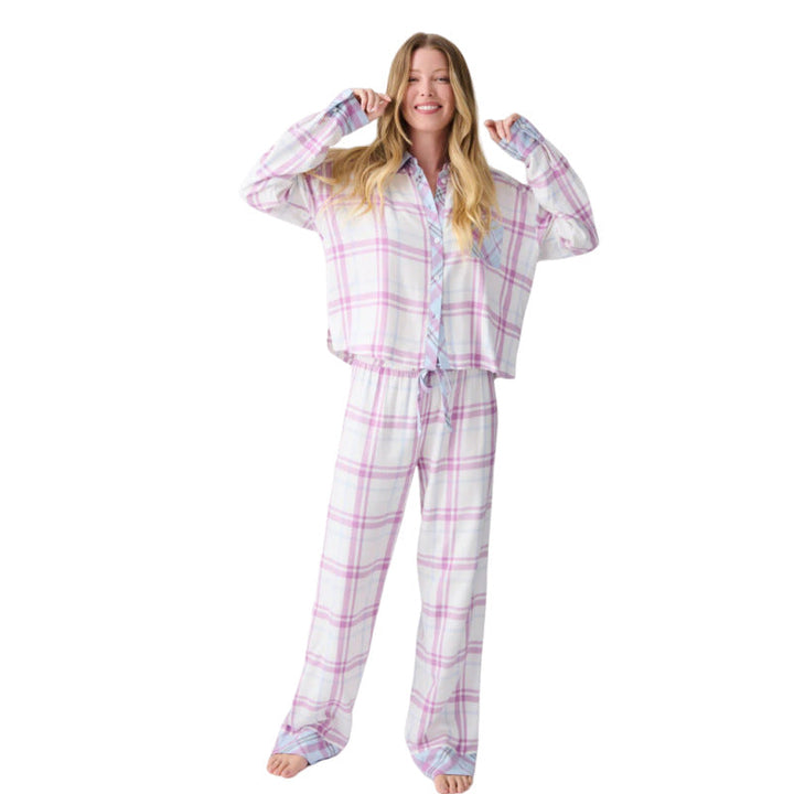 Damen Pyjama-Set mit Karomuster und luftiger Schnittführung Drune