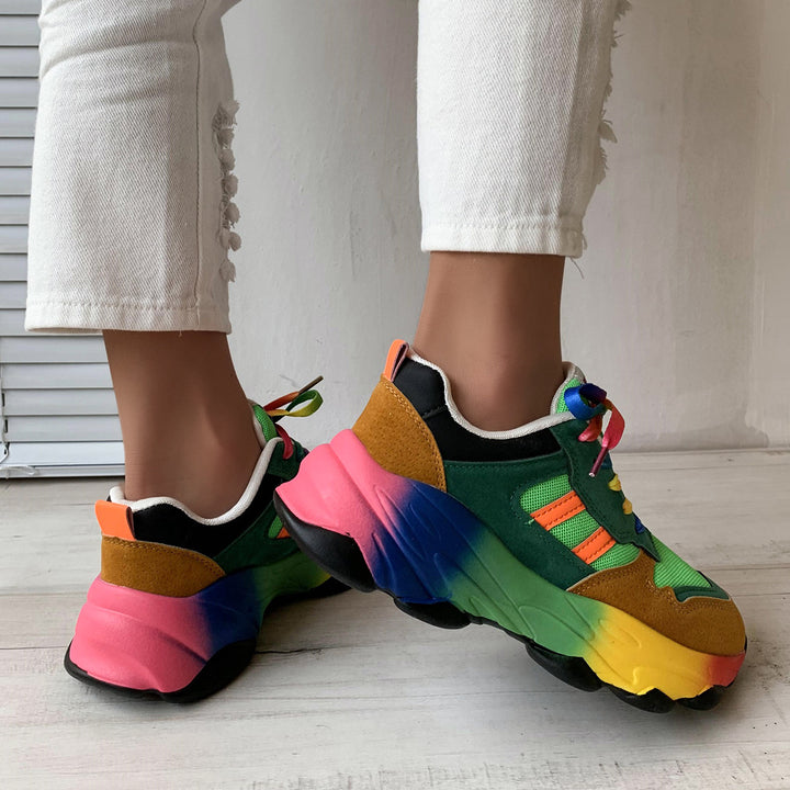 Damen Bunte Chunky Sport Sneakers Drune