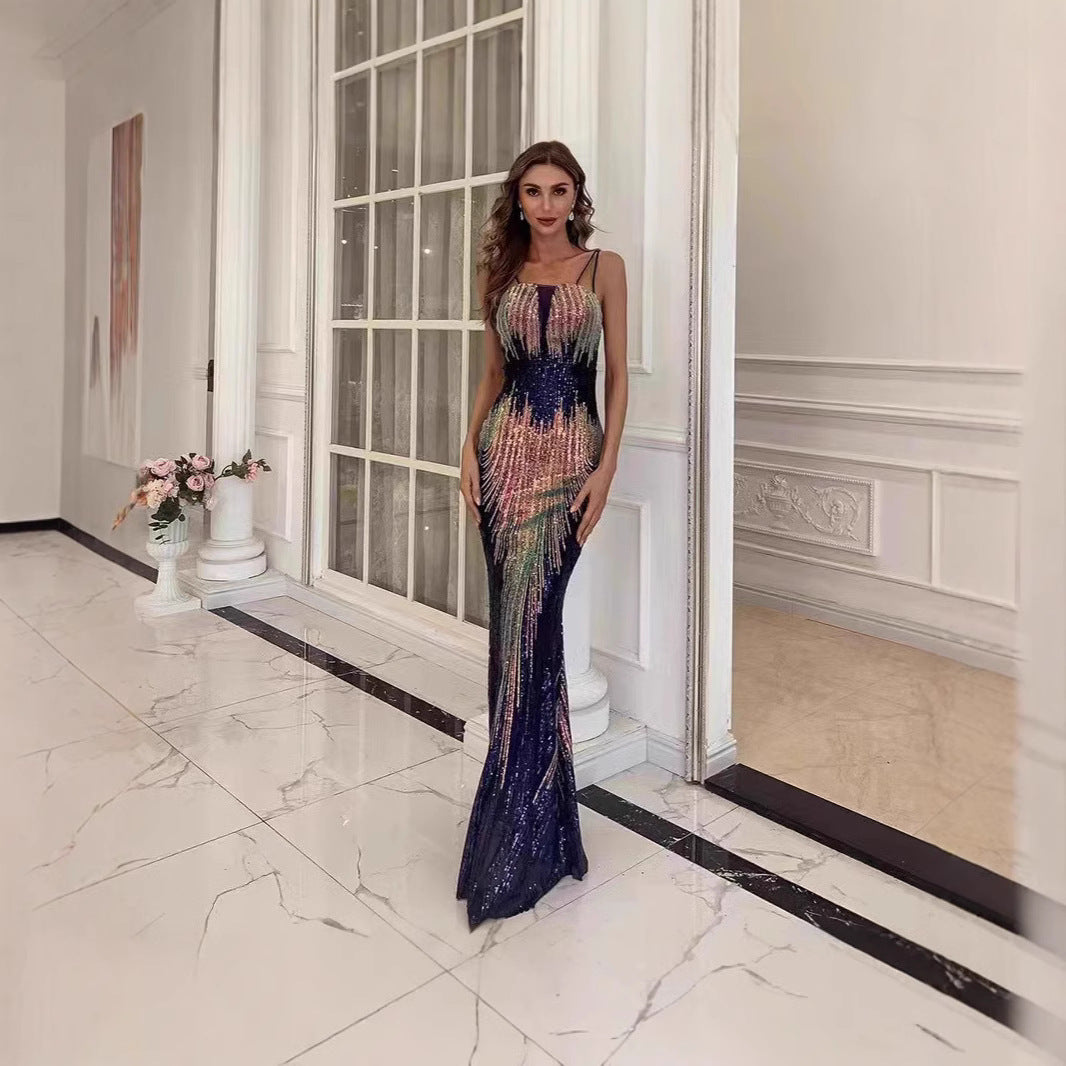 Drune | Feierliche Performance Pailletten Abendkleid