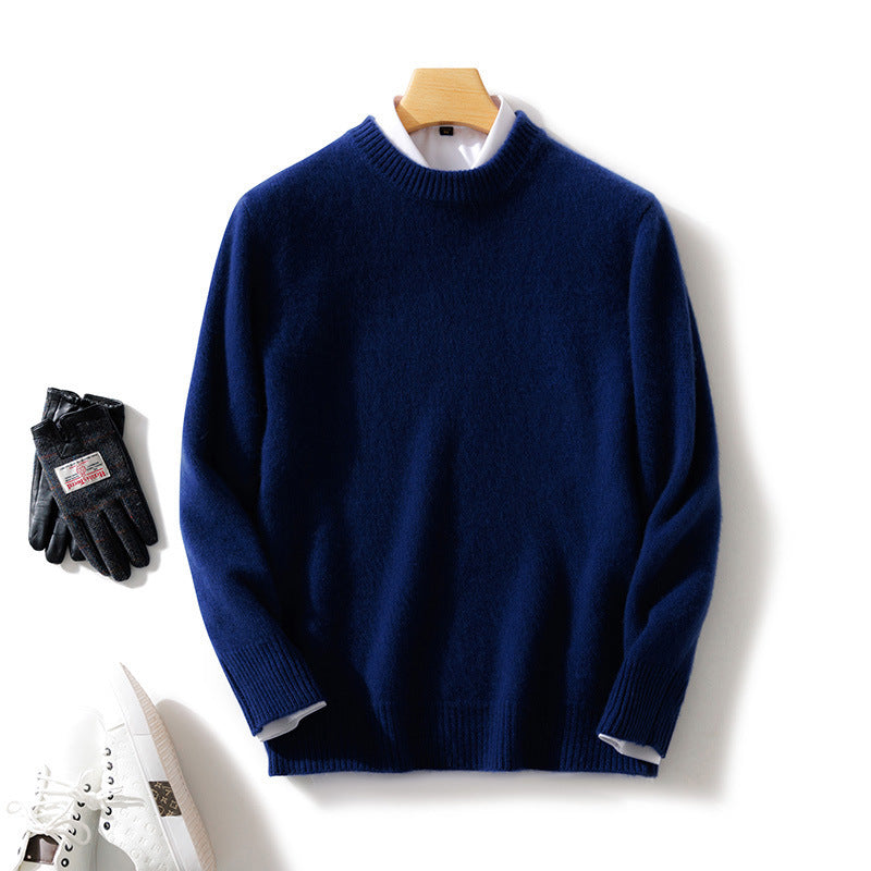 Herren Feiner Stehkragenpullover aus Kaschmir‑Blend mit gerippten Abschlüssen und schlanker Silhouette Drune
