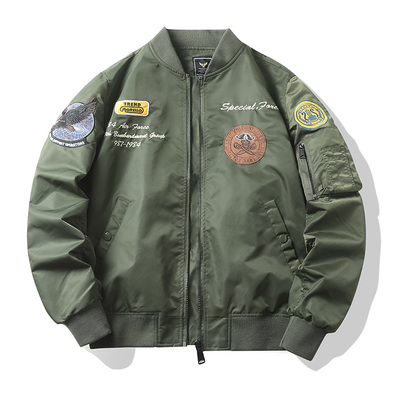 Herren Urbane Bomberjacke mit Stickereien Drune