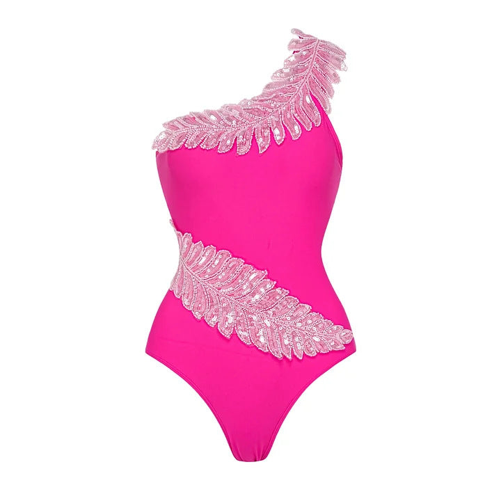 Damen Eleganter Einteiler mit funkelnden Paillettenapplikationen Drune