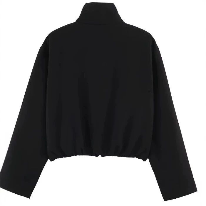 Damen Kurz geschnittener Boxy‑Blouson mit hohem Stehkragen und überschnittenen Ärmeln Drune