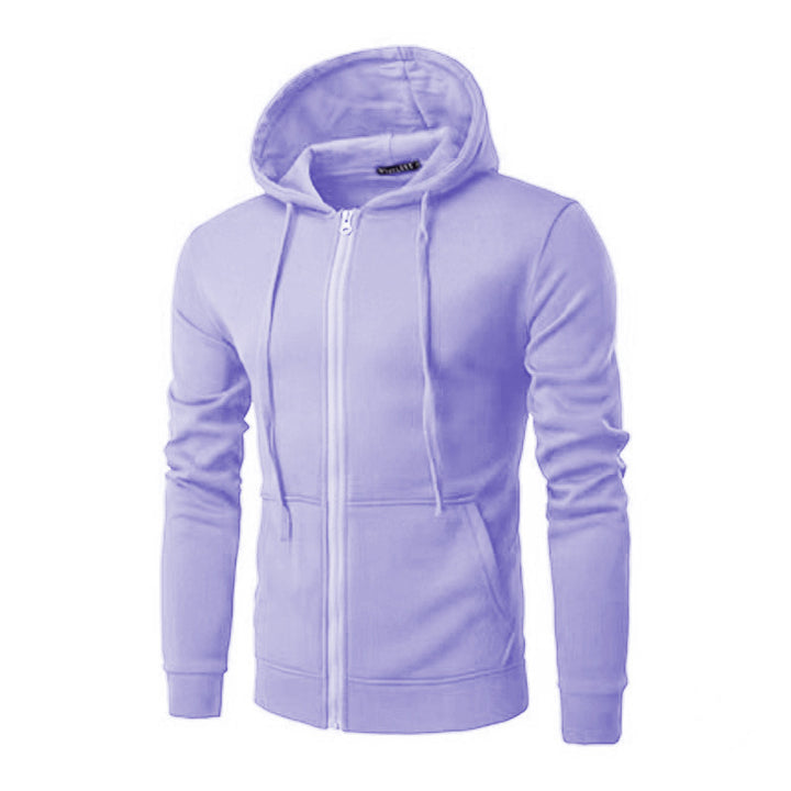 Herren nan schmal geschnittene Zip-Hoodie Jacke mit weichem Fleece-Innenfutter und Kängurutaschen Drune