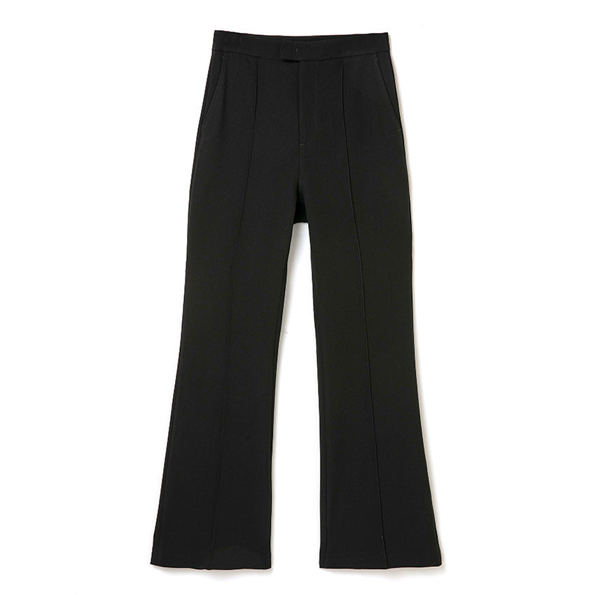 Damen High-Waist-Hose mit weitem Schlag und Bügelfalte Drune