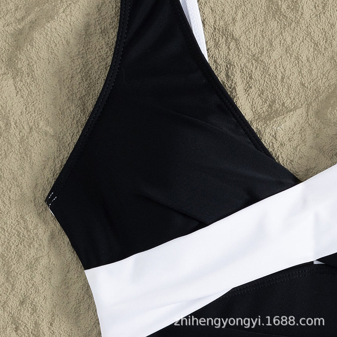 Damen Einteiliger Badeanzug mit raffiniertem Wickeldesign Drune