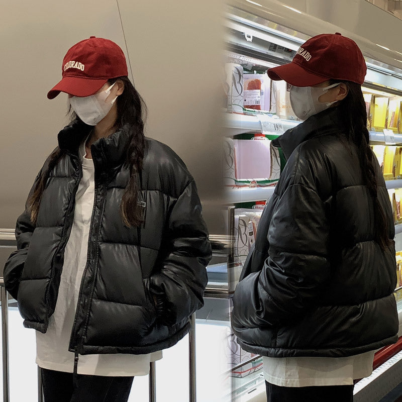 Damen Modische sowie isolierte Pufferjacke mit hochschließendem Kragen und seitlichen Reißverschlusstaschen Drune